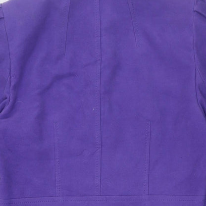 Per Una Womens Purple Overcoat Coat Size 12 Button