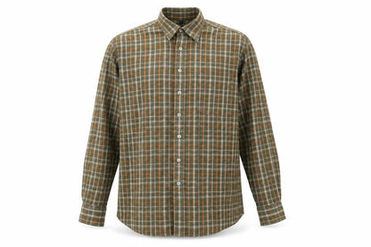 Crewfield Mens Green Check Cotton Button-Up Size M Collared Button