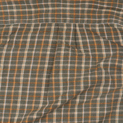 Crewfield Mens Green Check Cotton Button-Up Size M Collared Button