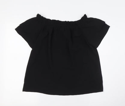 Womens UK Size 8 Dorothy Perkins Black Basic Button-Up