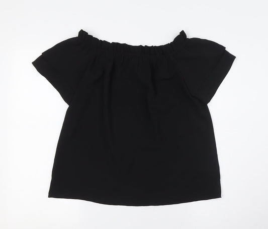 Womens UK Size 8 Dorothy Perkins Black Basic Button-Up