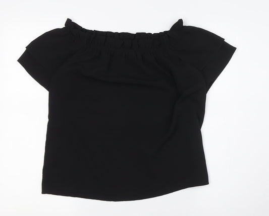 Womens UK Size 8 Dorothy Perkins Black Basic Button-Up