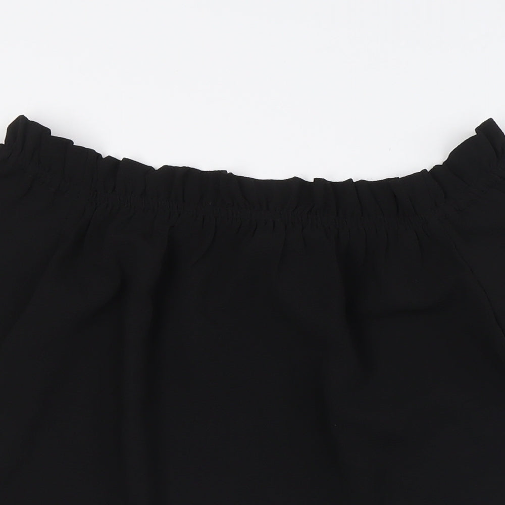 Womens UK Size 8 Dorothy Perkins Black Basic Button-Up
