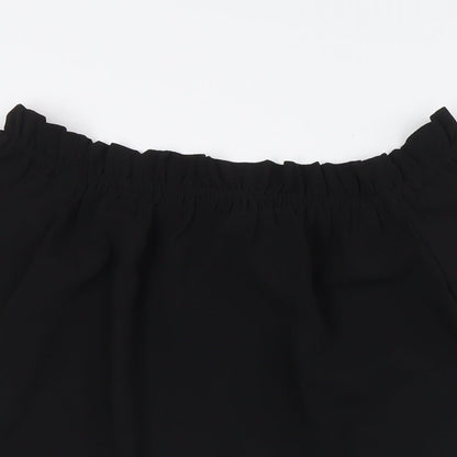 Womens UK Size 8 Dorothy Perkins Black Basic Button-Up