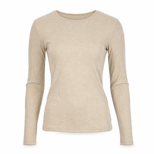 Anna Field Womens Beige Viscose Basic Button-Up Size XS Round Neck - Ribbed