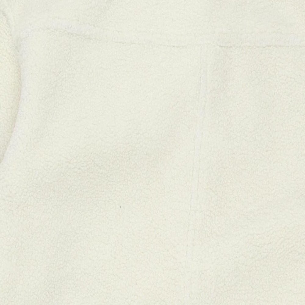 H&M Womens Ivory Overcoat Coat Size S Button