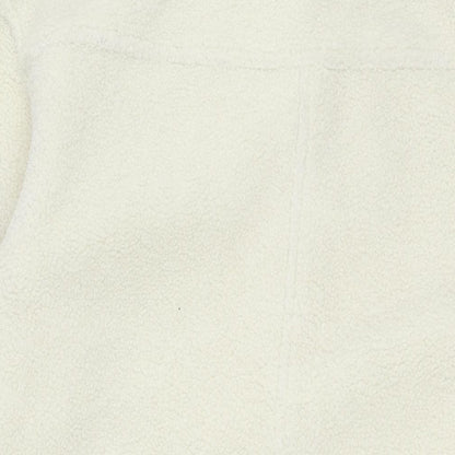 H&M Womens Ivory Overcoat Coat Size S Button