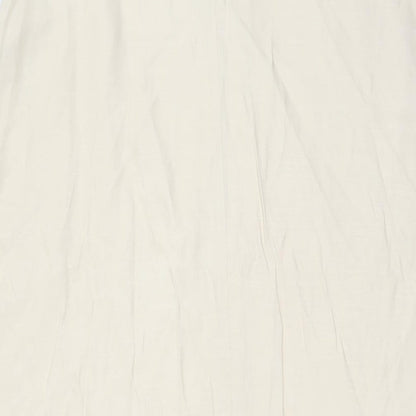 H&M Womens Ivory Polyester A-Line Size M V-Neck
