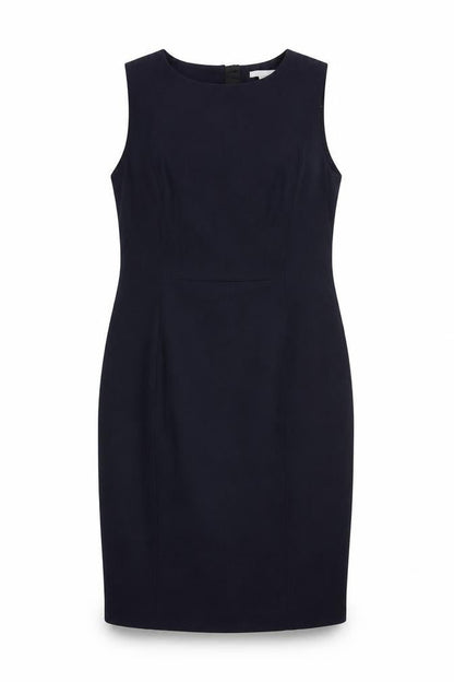 H&M Womens Blue Polyester Pencil Dress Size 16 Round Neck Zip