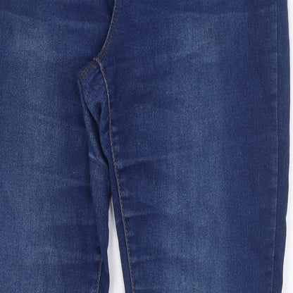 Denim & Co. Womens Blue Cotton Skinny Jeans Size 14 L31 in Regular Zip