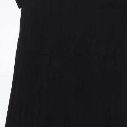 LOUNGE APPARL Womens Black Polyester Wrap Dress Size XL V-Neck Tie