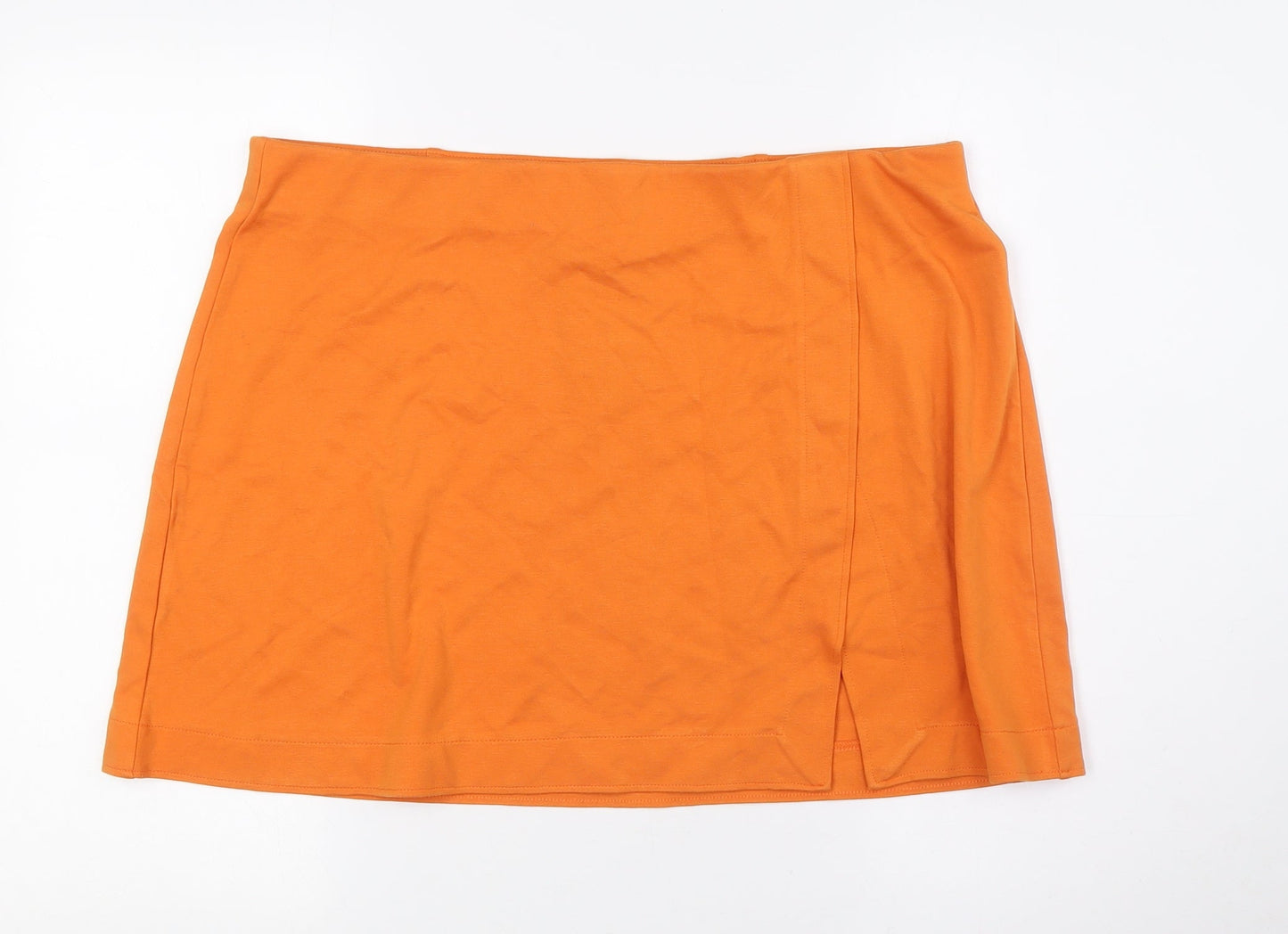H&M Womens Orange Viscose A-Line Skirt Size XL