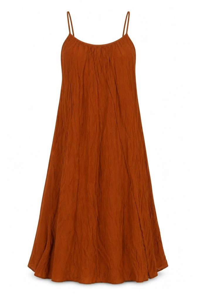 H&M Womens Brown Viscose A-Line Size S Scoop Neck