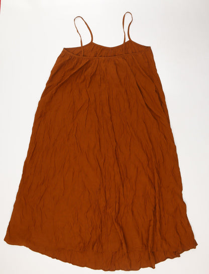 H&M Womens Brown Viscose A-Line Size S Scoop Neck