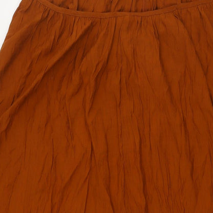 H&M Womens Brown Viscose A-Line Size S Scoop Neck