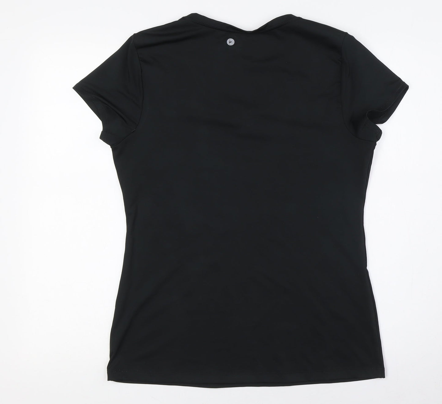 90 Degree Womens Black Polyester Basic T-Shirt Size L V-Neck