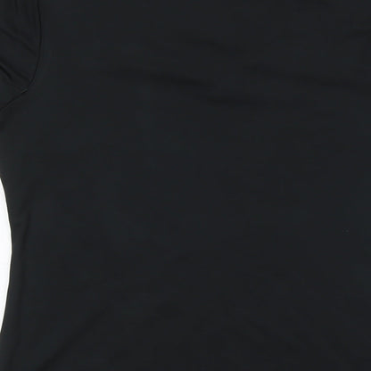 90 Degree Womens Black Polyester Basic T-Shirt Size L V-Neck