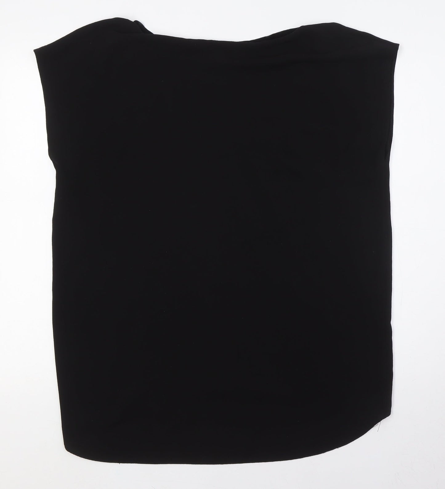 Wallis Womens Black Polyester Basic T-Shirt Size M V-Neck