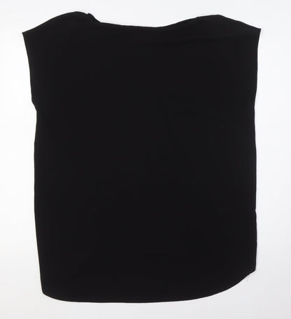 Wallis Womens Black Polyester Basic T-Shirt Size M V-Neck