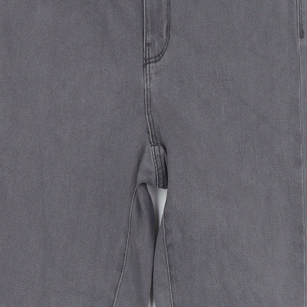 Denim & Co. Womens Grey Cotton Skinny Jeans Size 14 L28 in Regular Button