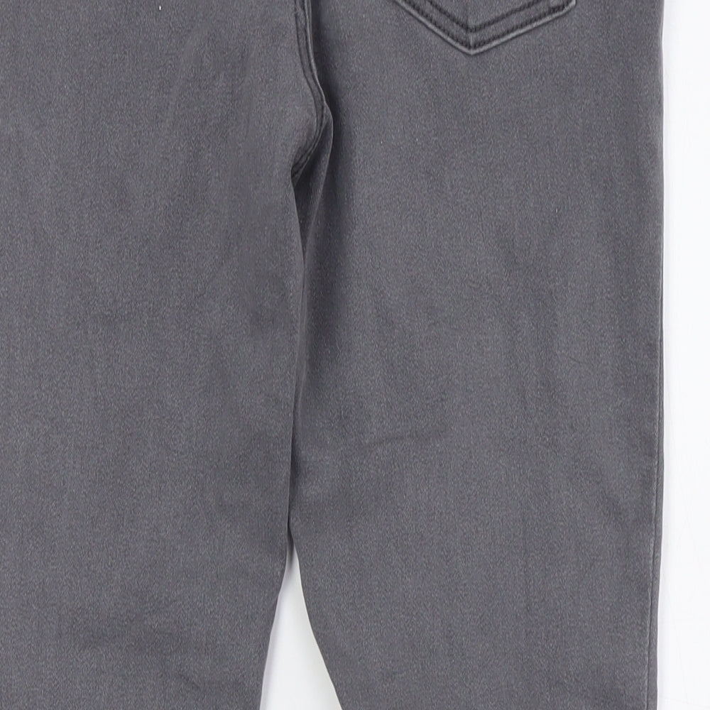 Denim & Co. Womens Grey Cotton Skinny Jeans Size 14 L28 in Regular Button