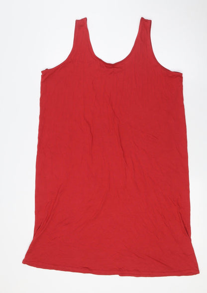 Marks & Spencer Womens Red Solid Viscose Cami Dress Size L