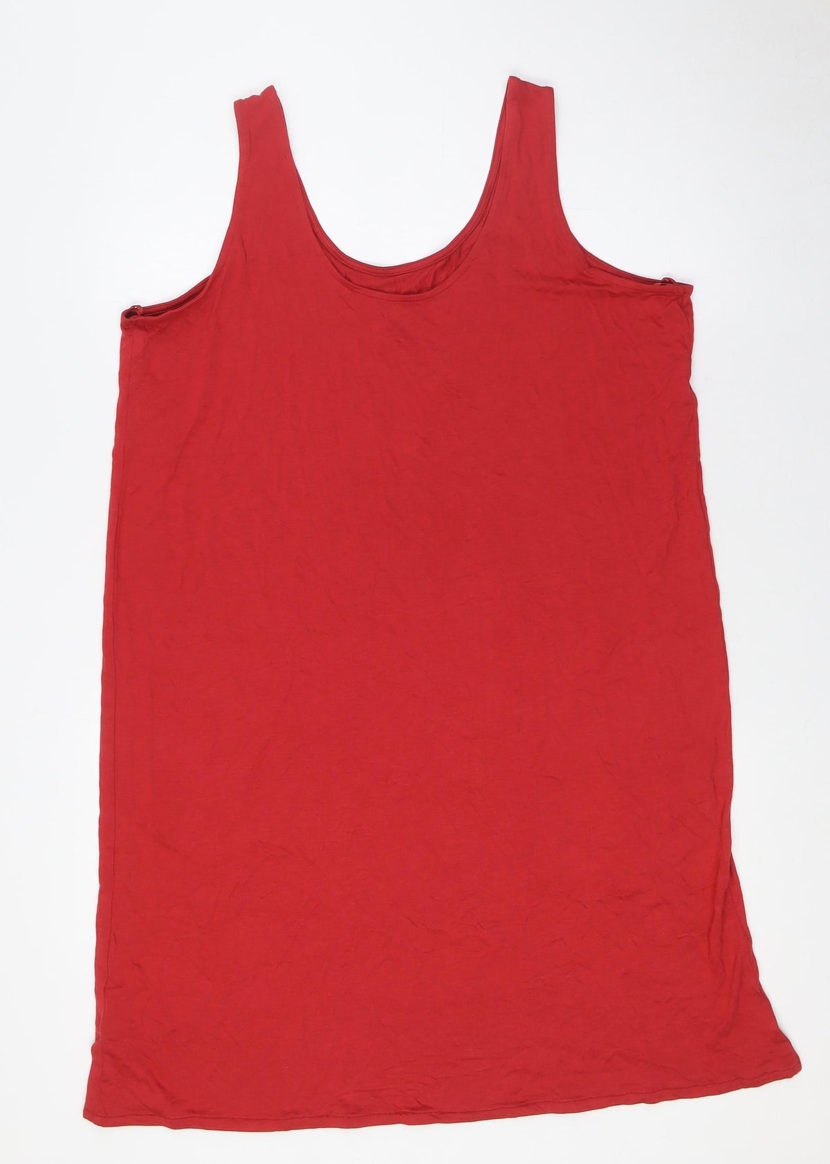 Marks & Spencer Womens Red Solid Viscose Cami Dress Size L