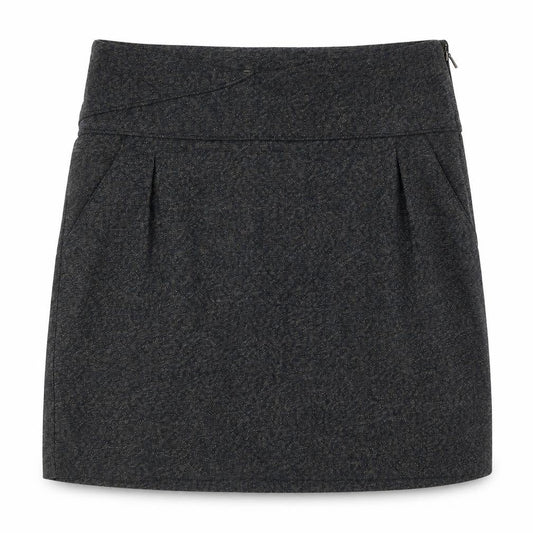 Skunkfunk Womens Grey Polyester A-Line Skirt Size 12 Zip - Pockets