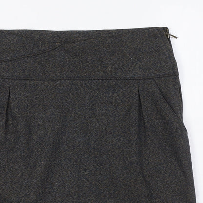 Skunkfunk Womens Grey Polyester A-Line Skirt Size 12 Zip - Pockets