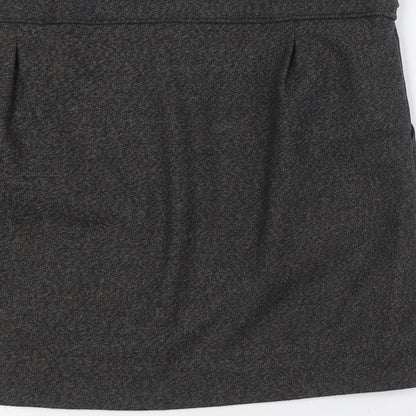Skunkfunk Womens Grey Polyester A-Line Skirt Size 12 Zip - Pockets