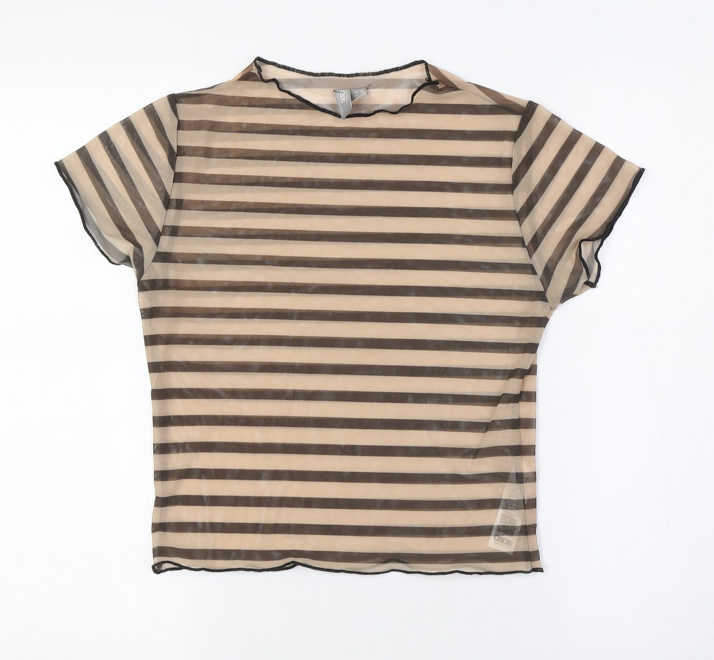 Womens UK Size 10 ASOS Brown Basic Button-Up