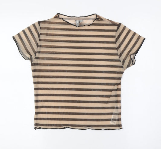 Womens UK Size 10 ASOS Brown Basic Button-Up