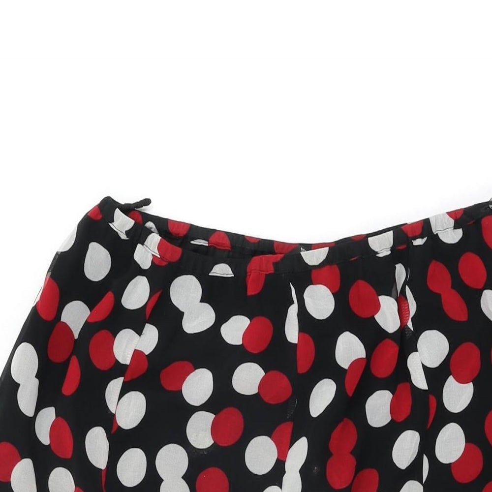 Marks and Spencer Womens Black Polka Dot Polyester Swing Skirt Size 18 Zip