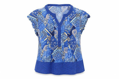 Womens UK Size 16 Isle Blue Basic T-Shirt