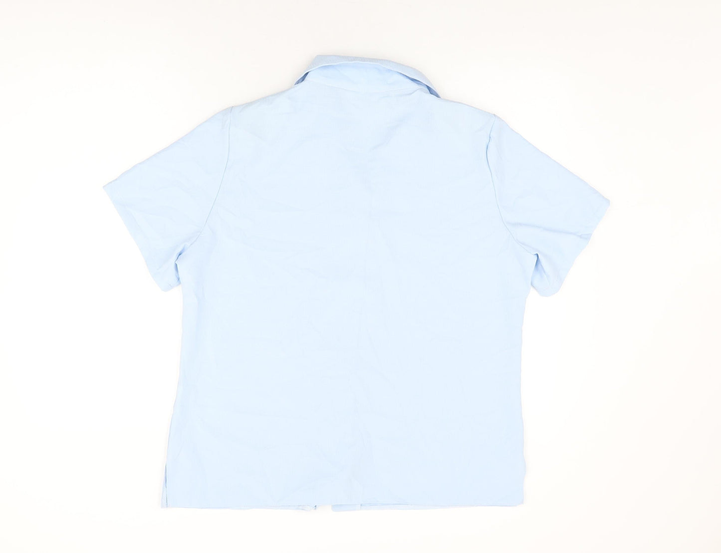 Womens UK Size 18 Emma Collection Blue Basic Button-Up