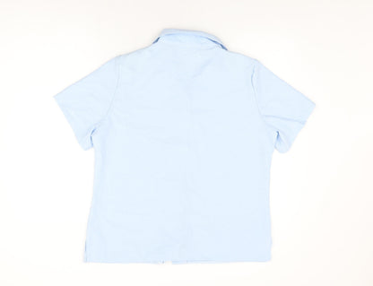 Womens UK Size 18 Emma Collection Blue Basic Button-Up