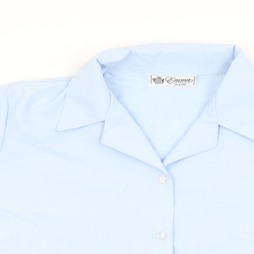 Womens UK Size 18 Emma Collection Blue Basic Button-Up