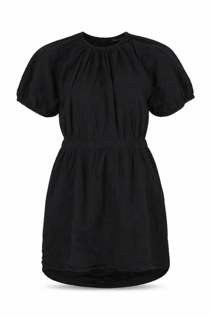 New Look Womens Black Cotton Shift Size 18 Round Neck Button