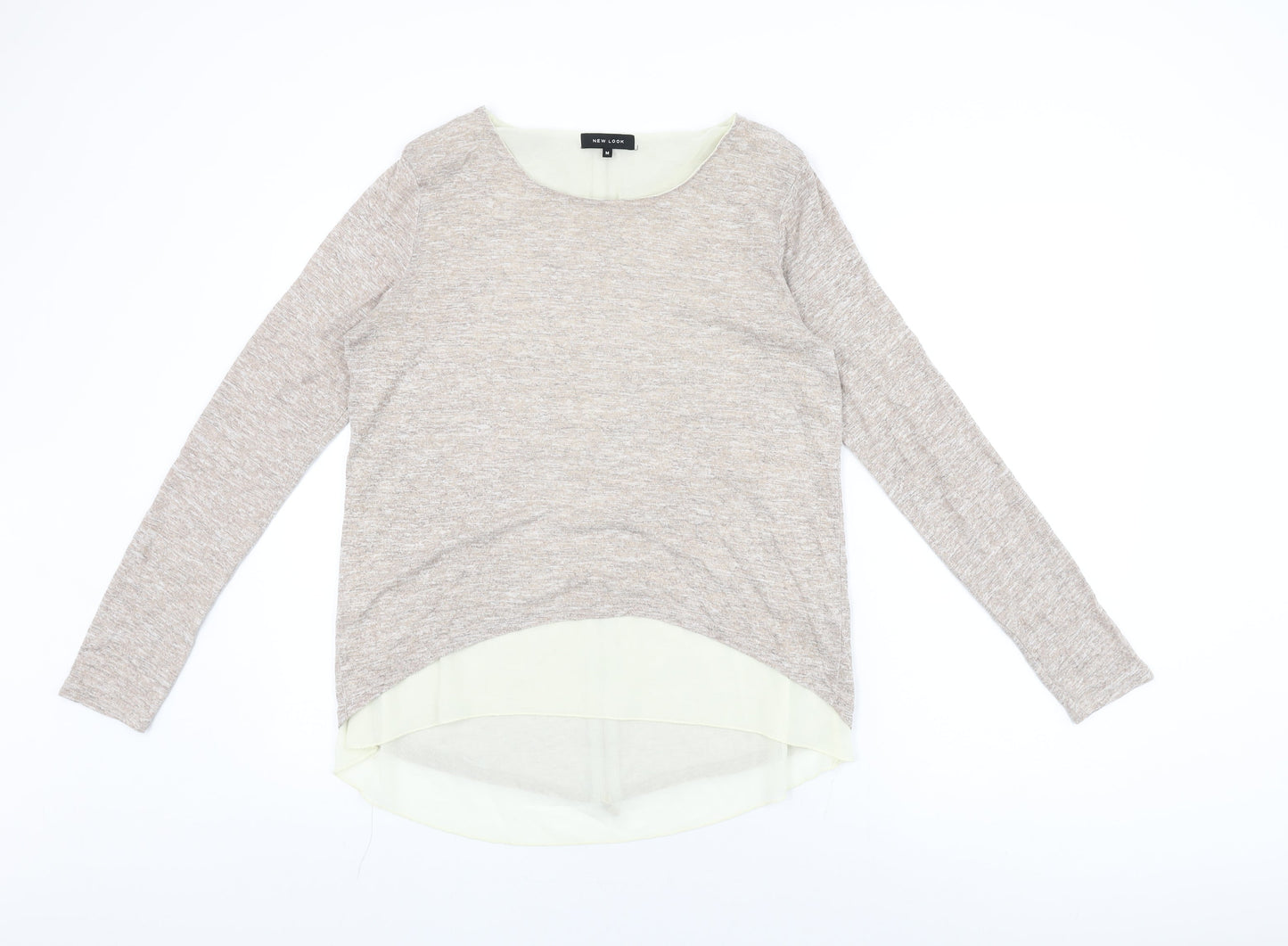 Womens UK Size M New Look Beige Basic T-Shirt