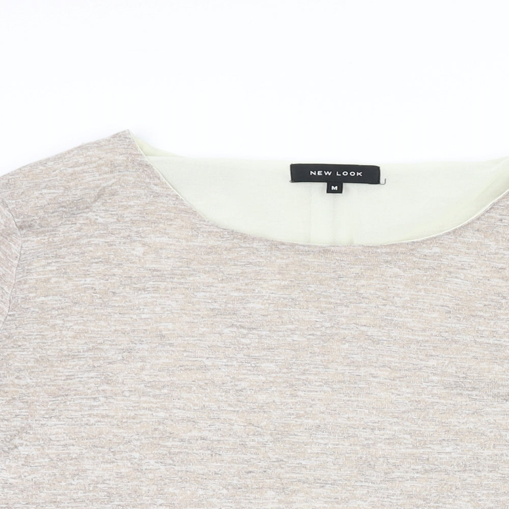 Womens UK Size M New Look Beige Basic T-Shirt
