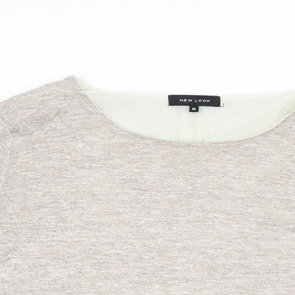 Womens UK Size M New Look Beige Basic T-Shirt