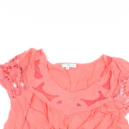 Womens UK Size 6 New Look Pink Basic T-Shirt