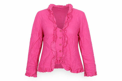 DELMOD Womens Pink Jacket Size 16 Button