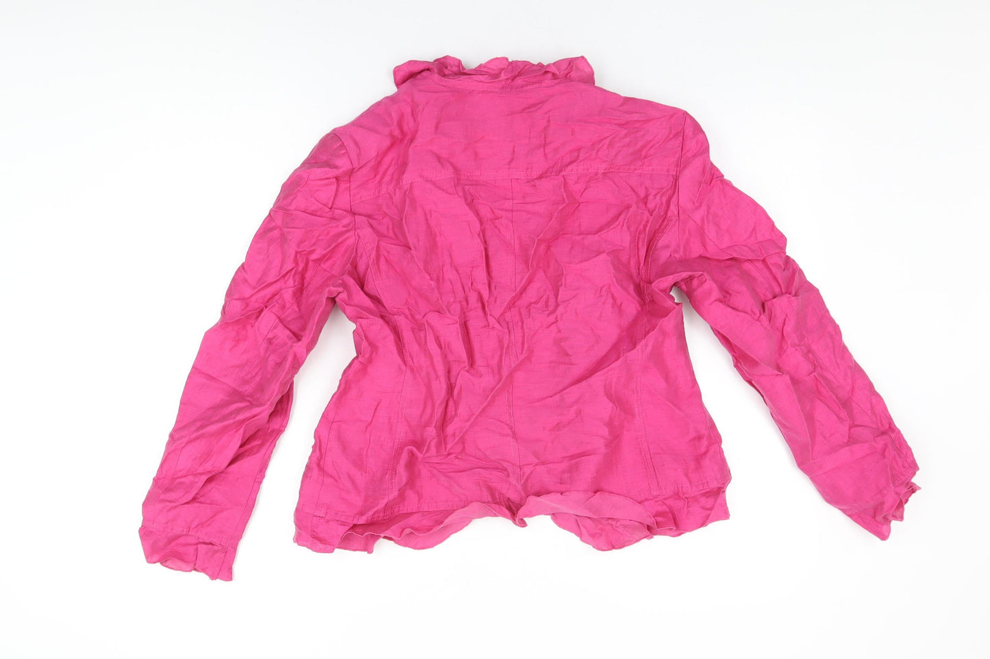 DELMOD Womens Pink Jacket Size 16 Button