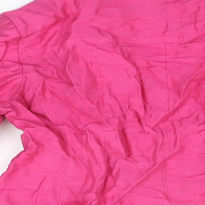 DELMOD Womens Pink Jacket Size 16 Button
