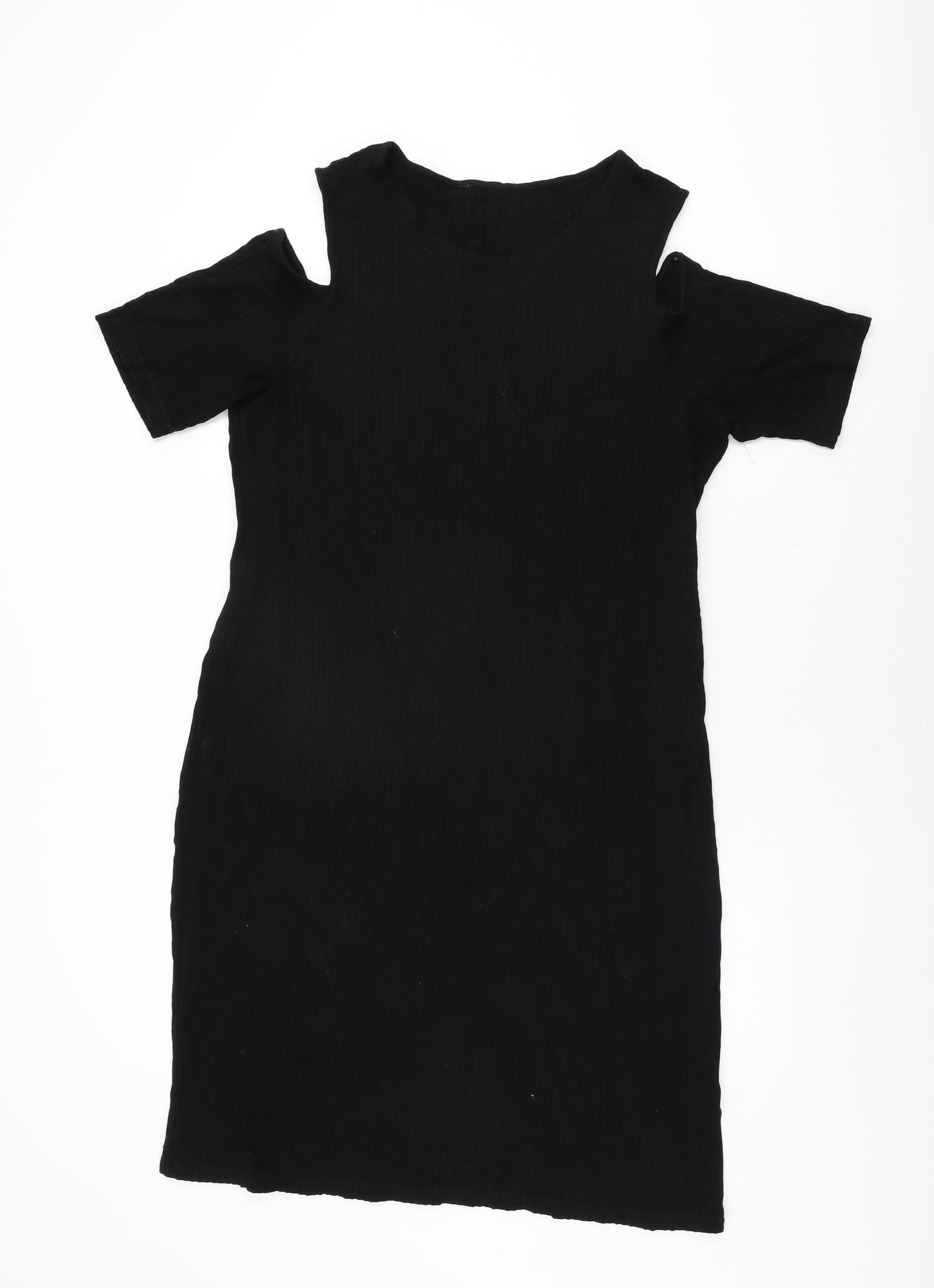 Marks and Spencer Womens Black Viscose Bodycon Size 22 Round Neck Pullover