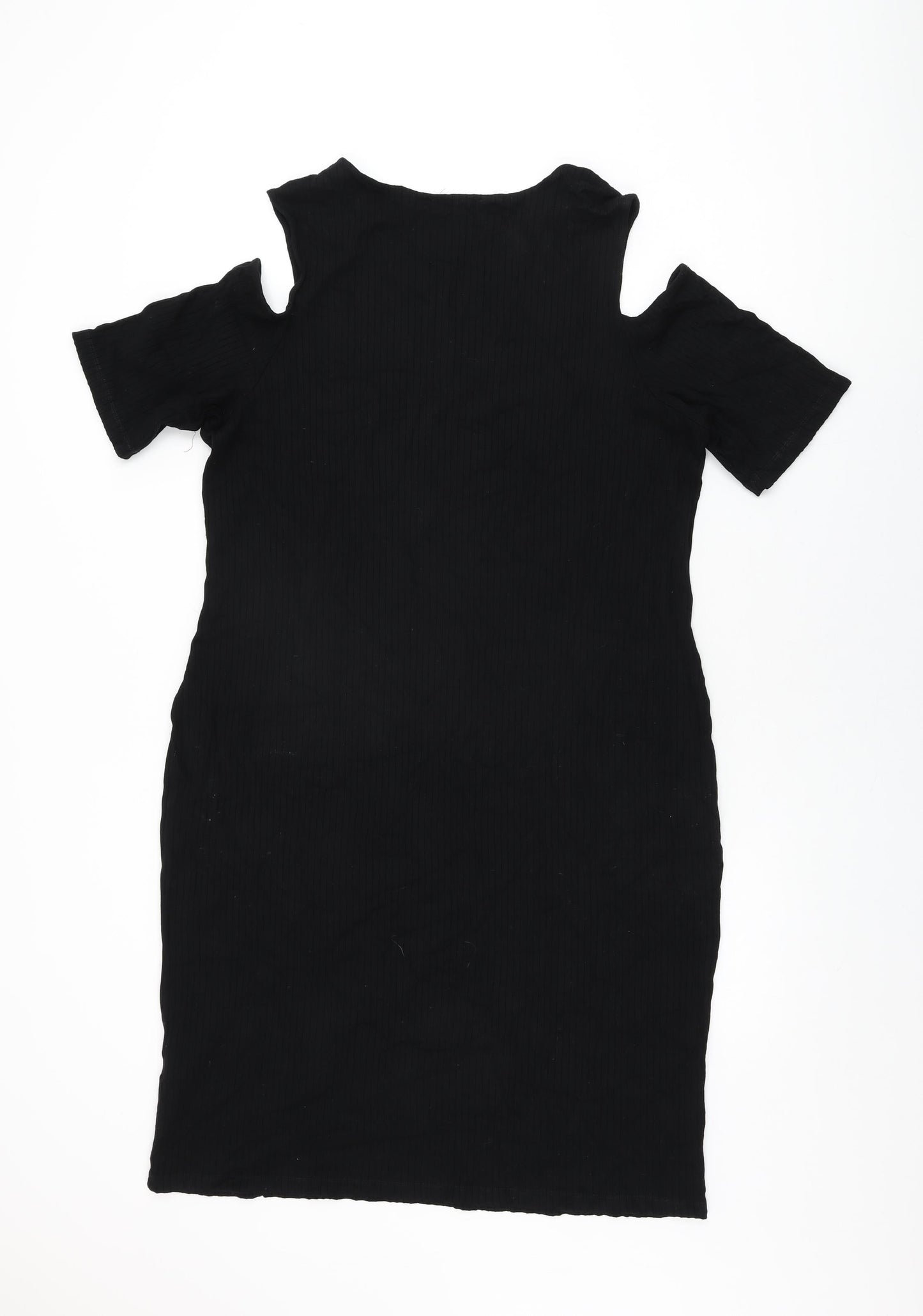 Marks and Spencer Womens Black Viscose Bodycon Size 22 Round Neck Pullover