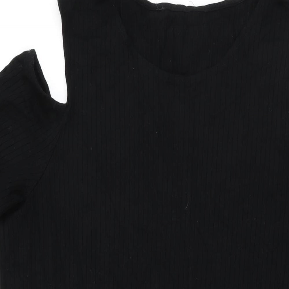 Marks and Spencer Womens Black Viscose Bodycon Size 22 Round Neck Pullover