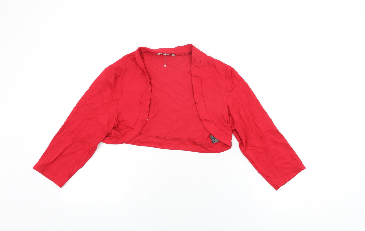 Womens UK Size 14 Marks and Spencer Red Cropped T-Shirt
