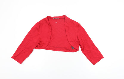 Womens UK Size 14 Marks and Spencer Red Cropped T-Shirt